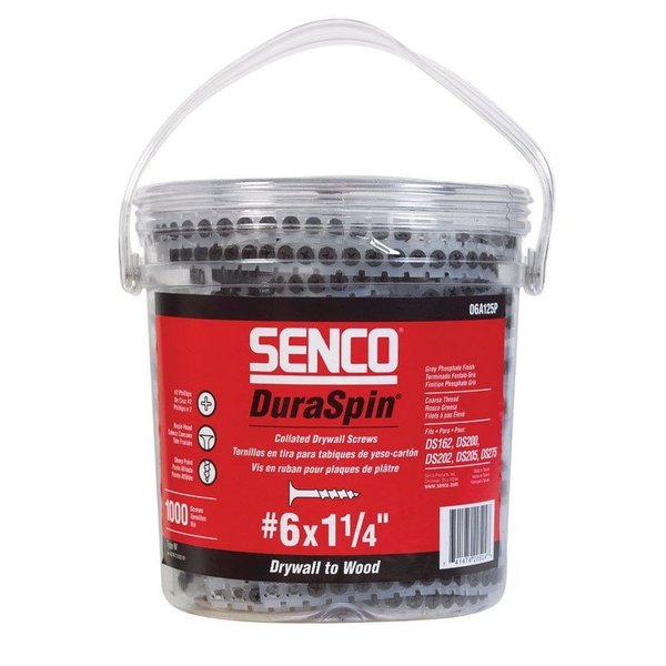 Senco Drywall Screw, #6 x 1-1/4 in, Phillips Drive 06A125P